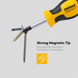 CREMAX Magnetic Screwdriver, Cushion Grip 5 Phillips and 5 Flat Head Tips Screwdriver Set