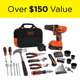 BLACK+DECKER 20V MAX Drill & Home Tool Kit, 68 Piece (LDX120PK)