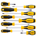 CREMAX Magnetic Screwdriver, Cushion Grip 5 Phillips and 5 Flat Head Tips Screwdriver Set