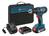 Bosch Power Tools Drill Kit DDB181-02 - 18V Cordless Drill/Driver Tool Set with 2 Lithium Ion Batteries, 18 Volt Charger, & Soft Carry Contractor Bag