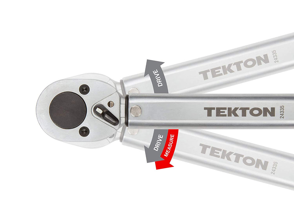 TEKTON 24335 1/2" Drive Click Torque Wrench (10-150'.-Lb./13.6-203.5 Nm)