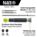 Screwdriver, 4-in-1 Precision Electronics Screwdriver with Industrial Strength Bits Klein Tools 32581