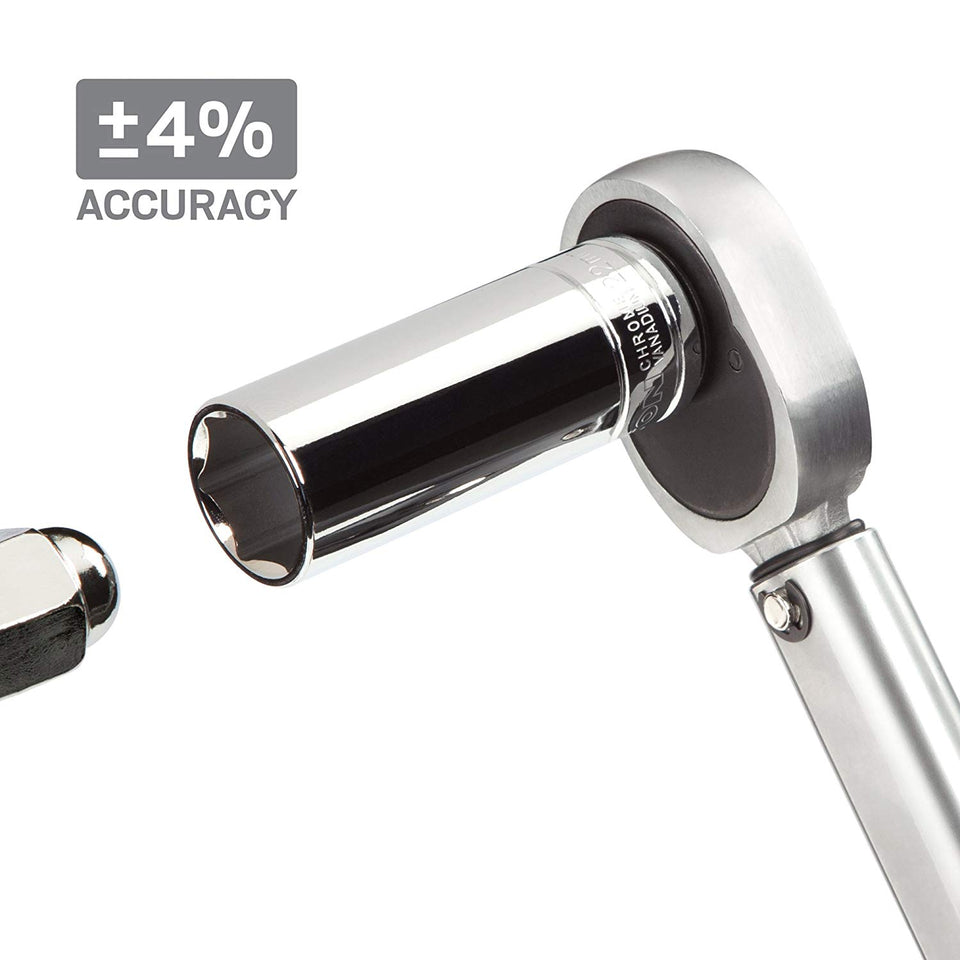 TEKTON 24335 1/2" Drive Click Torque Wrench (10-150'.-Lb./13.6-203.5 Nm)