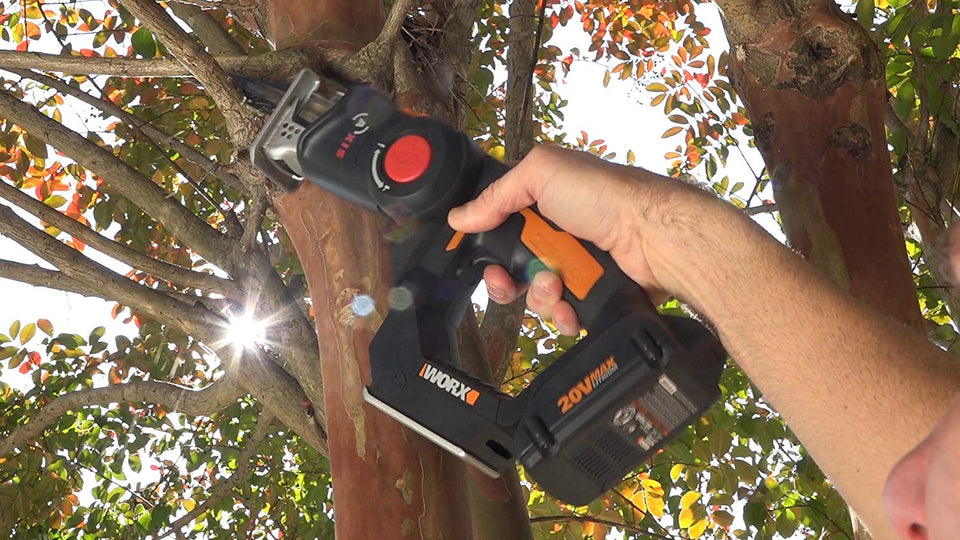 WORX WX550L 20V AXIS 2-in-1 Reciprocating Saw and Jigsaw with Orbital Mode, Variable Speed and Tool-Free Blade Change