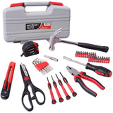 CARTMAN Red 39-Piece Cutting Plier Tool Set - General Household Hand Tool Kit with Plastic Toolbox Storage Case