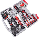 CARTMAN Red 39-Piece Cutting Plier Tool Set - General Household Hand Tool Kit with Plastic Toolbox Storage Case