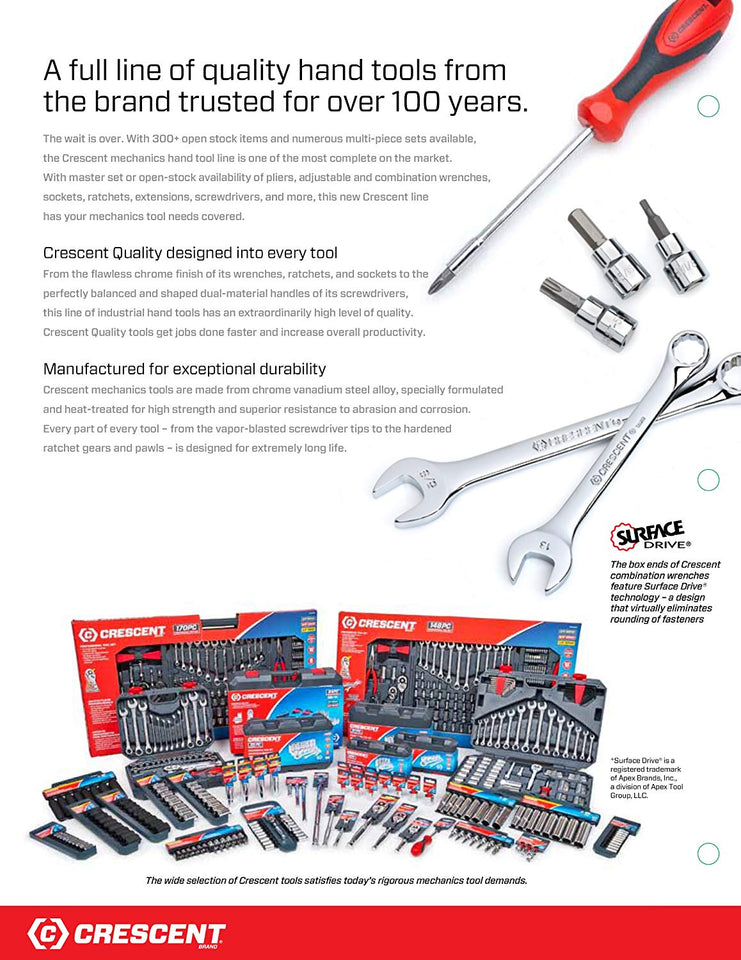 Crescent CTK170CMP2 Mechanics Tool Set, 170-Piece