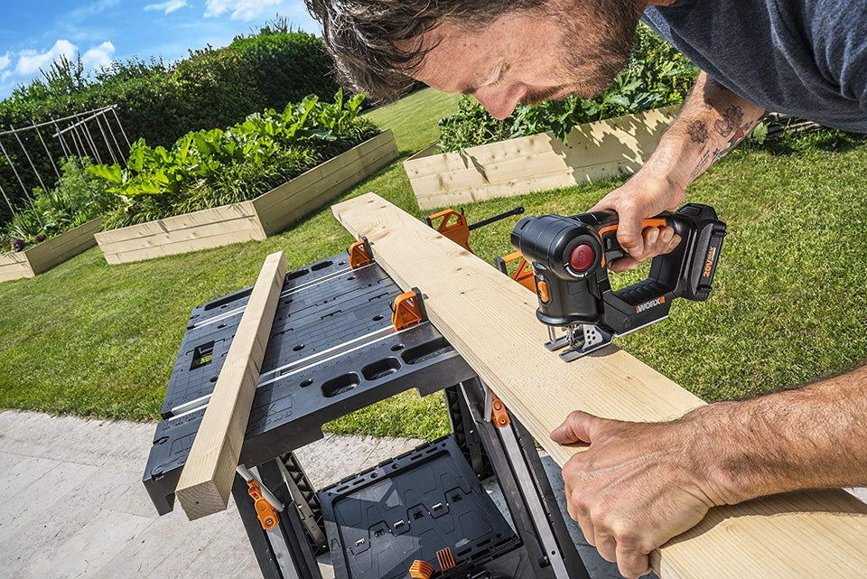 WORX WX550L 20V AXIS 2-in-1 Reciprocating Saw and Jigsaw with Orbital Mode, Variable Speed and Tool-Free Blade Change